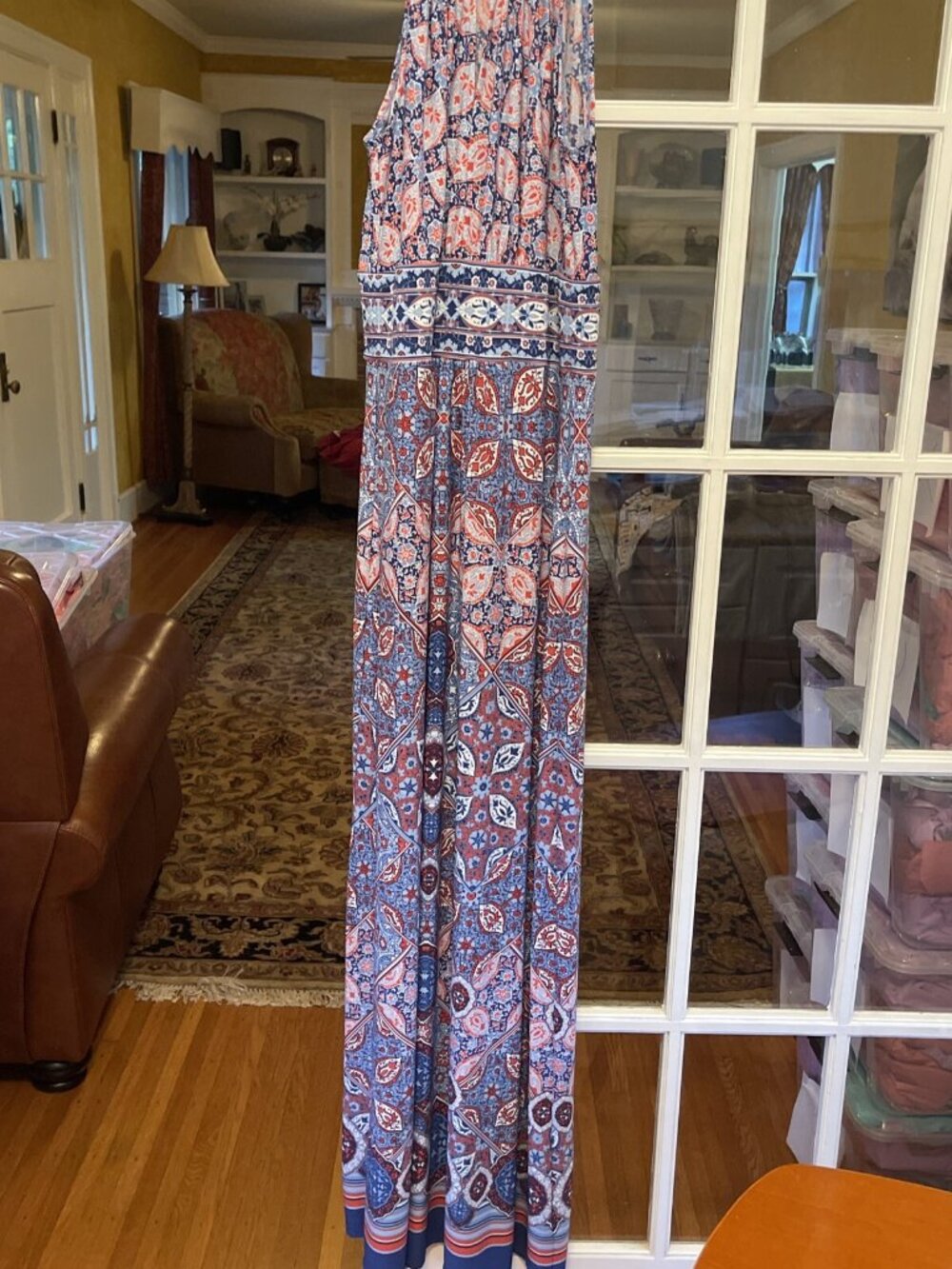 London times Colorful halter maxi  Keyhole dress size 6